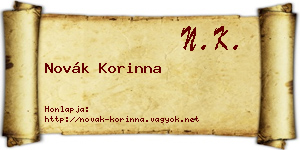 Novák Korinna névjegykártya